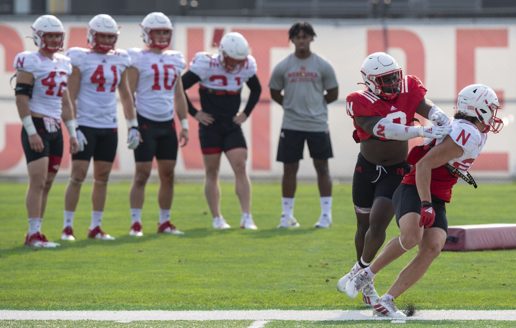 NU football practice, 8.4